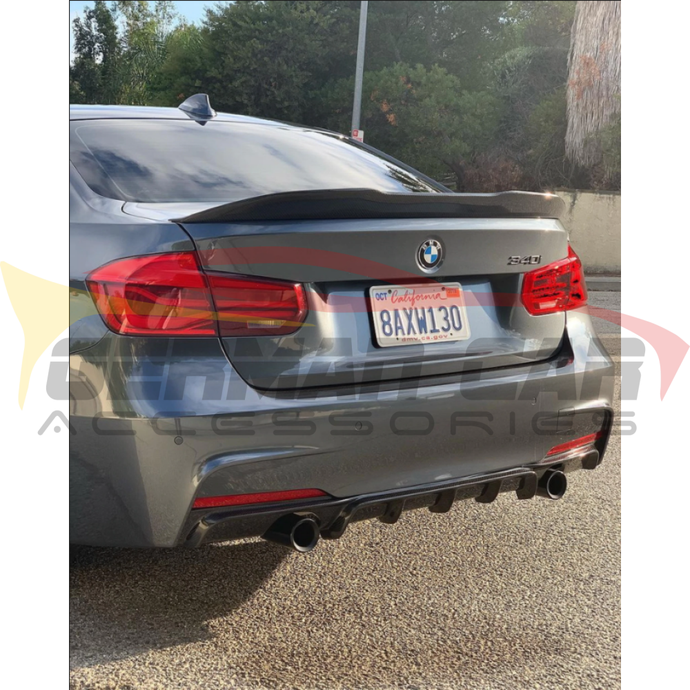2012-2018 BMW 3 Series F30/F31 Performance Style Carbon Fiber Rear Diffuser - Lightweight & Durable Aero Upgrade for Enhanced Sporty Look & Downforce (Sedan & Wagon Models)