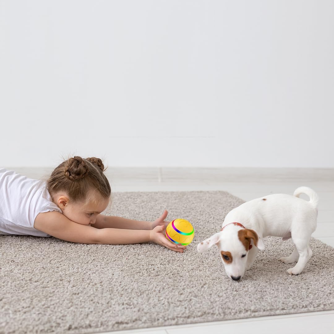 Interactive LED Dog Ball Toy with Remote - Automatic Rolling Chew Toy for Small & Large Dogs - Indoor & Outdoor Play, Training & Exercise
