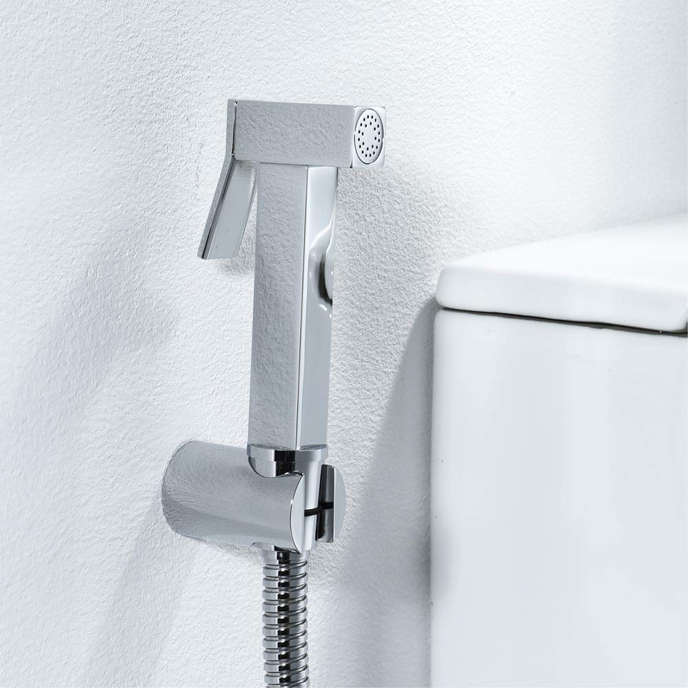 Portable Chrome Handheld Toilet Sprayer - Brass Bathroom Shower Tap for Toilet Cleaning & Cloth Diaper Washing | Perfect for Baby Care, Pet Cleaning & Household Hygiene