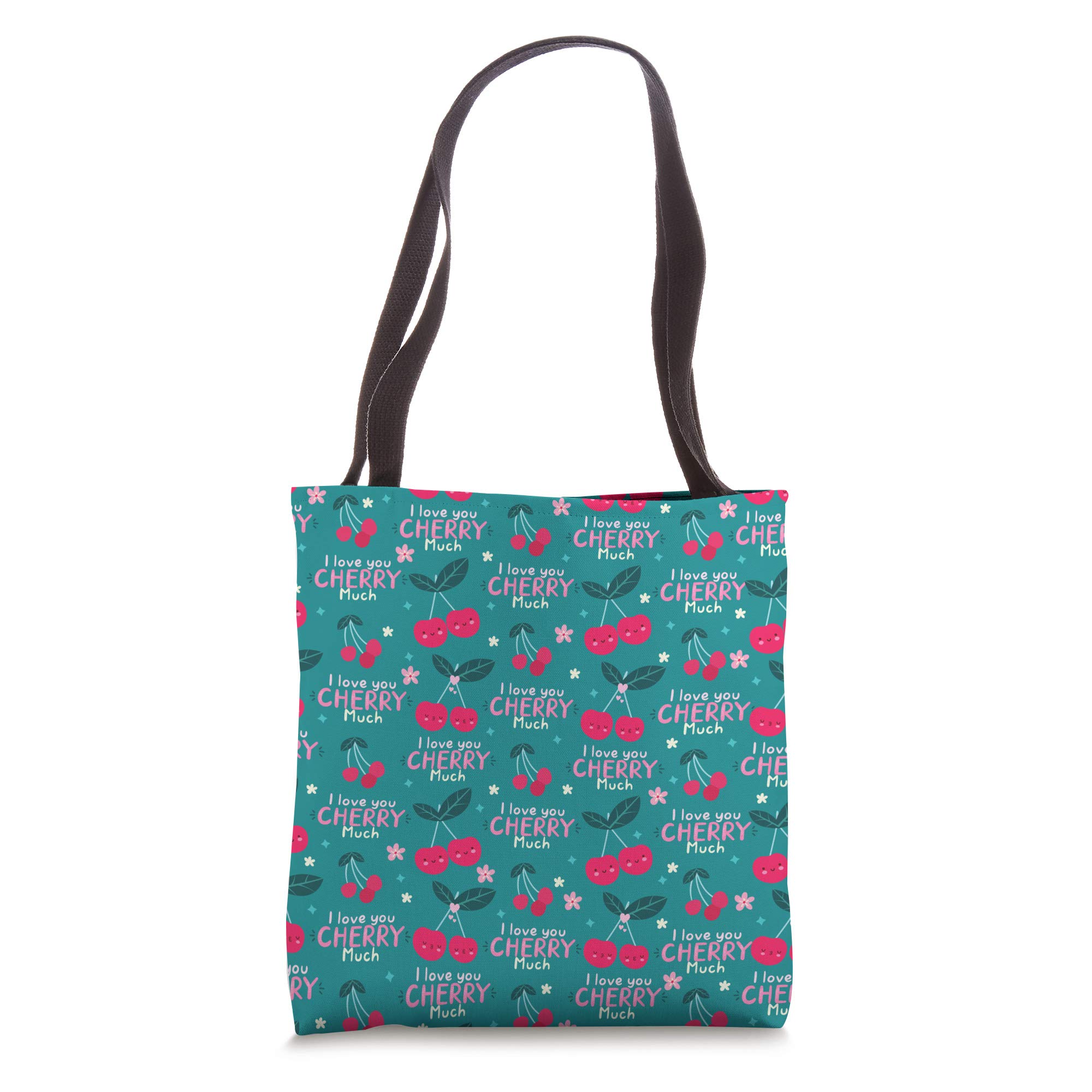 Cherry Print Tote Bag - Cute Fruit Themed Reusable Shopping Bag for Women | Perfect for Grocery Shopping, Beach Trips & Farmers Market