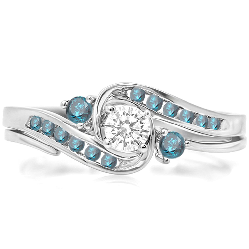 Dazzlingrock Collection 10K Solid White Gold Round Emerald & White Diamond Women's Bridal Engagement Ring – Perfect for Proposals, Weddings & Anniversary Gifts