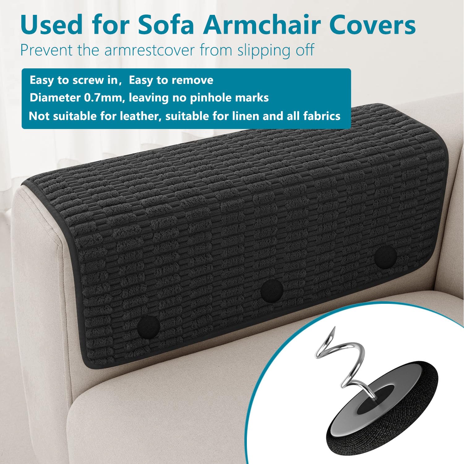 Flax Covered Button Pins – 28 Pack Bed Skirt & Upholstery Pins for Securing Sofa Covers, Armchair Caddies, Armrest & Bed Skirts | Home Decor Fasteners for Furniture Protection & Styling