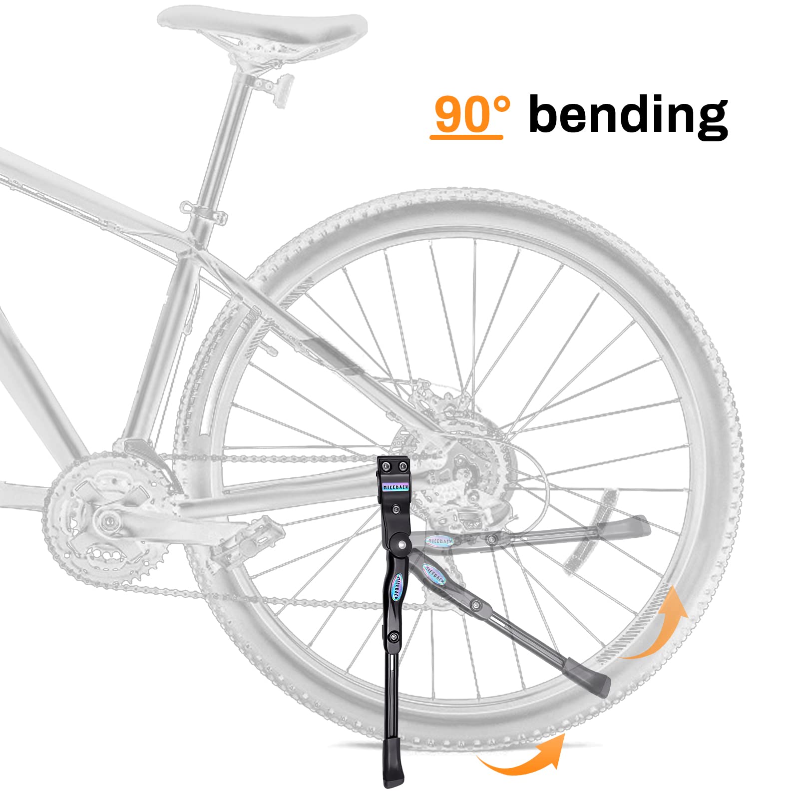 NICEDACK Adjustable Aluminum Alloy Bike Kickstand - Universal Fit for Mountain, Road, BMX & MTB Bikes (22''-28'') - Durable & Lightweight Bicycle Stand for Adults - Perfect for Commuting, Touring & Off-Road Cycling