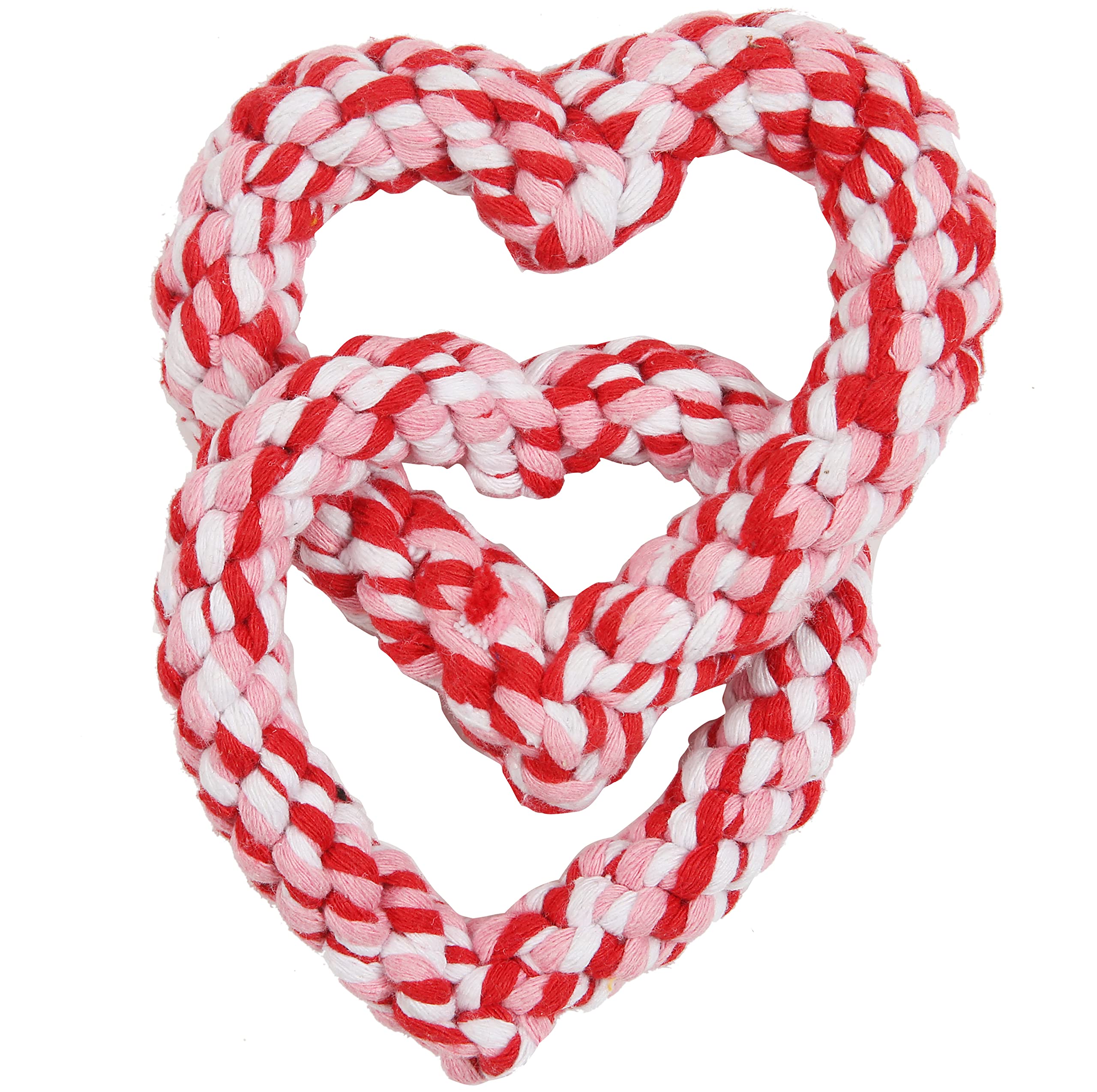 BoomBone Valentine's Day Dog Toy - Interlocking Heart Rope Chew Toy for Small & Medium Dogs - Perfect for Playtime, Training & Bonding with Your Pet