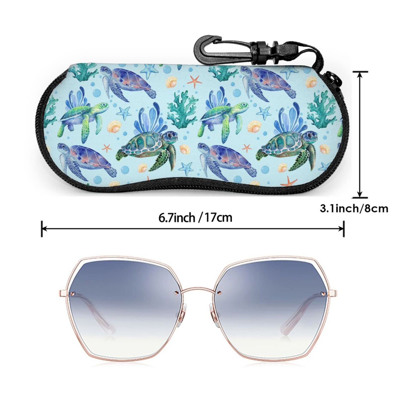 Portable Eyeglass Case - Soft Neoprene Zipper Sunglasses Pouch for Travel, Glasses Box Holder - Perfect for Daily Use, Office, and Outdoor Activities