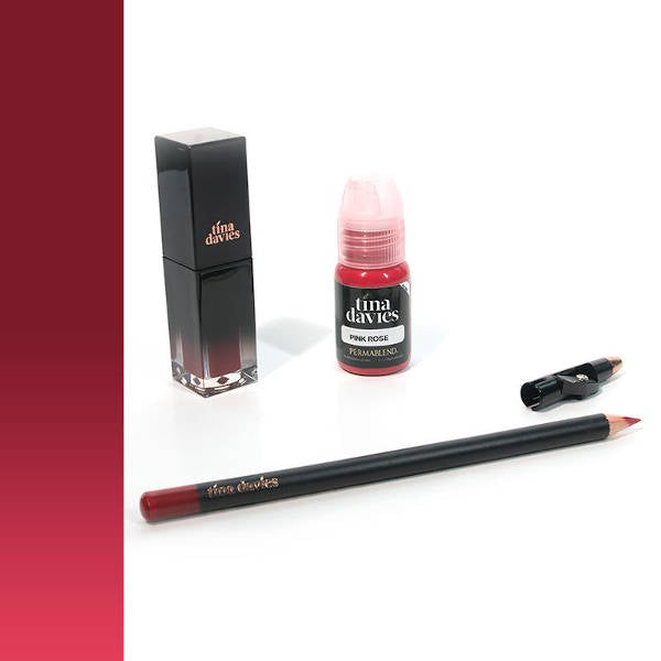 Perma Blend Tina Davies Lip Pink Rose Trio Set - Professional Lip Blush Pigments for Permanent Makeup, Ombre & Lip Tattoo - Perfect for Beauty Salons & Tattoo Artists