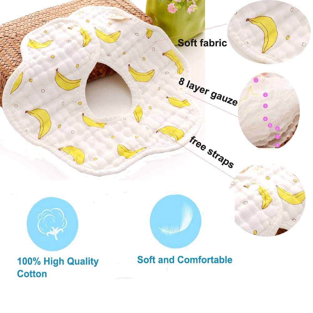 Organic Muslin Baby Bandana Drool Bibs for Boys & Girls - 100% Cotton Soft Teething Bib for Newborns & Infants - Perfect for Feeding, Drooling and Everyday Use