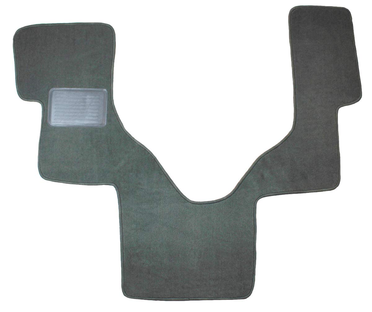 Premium One-Piece Front Carpet Floor Mat with Serge Edges & Heel Pad - Perfect Fit for 2006-2014 Ford E-Series/Econoline Vans (Medium Gray) - Durable Protection for Work Vans & Commercial Vehicles