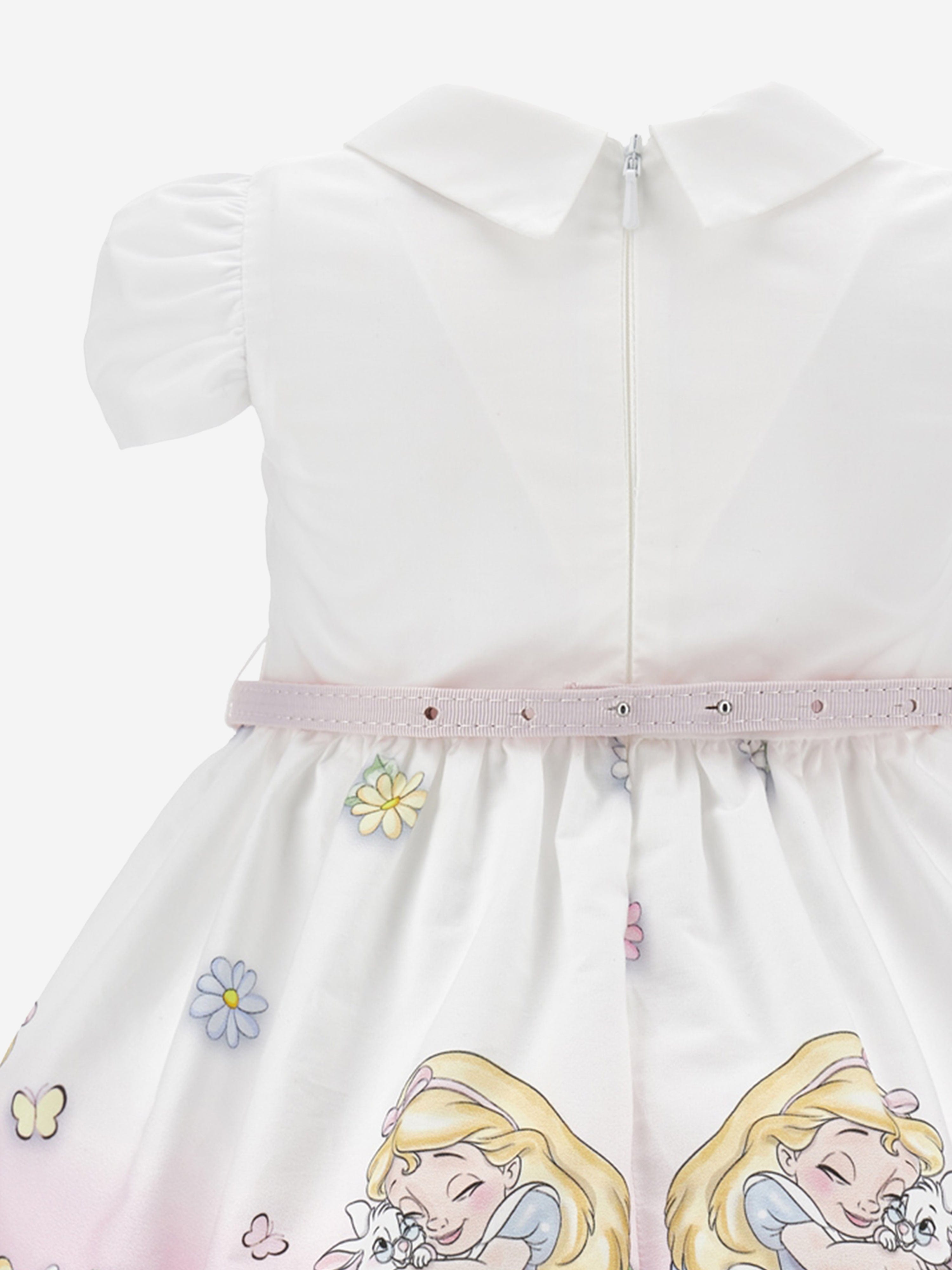 Baby Girls Alice in Wonderland Costume Dress - White Tea Party Outfit for Halloween, Birthday & Dress-Up Play