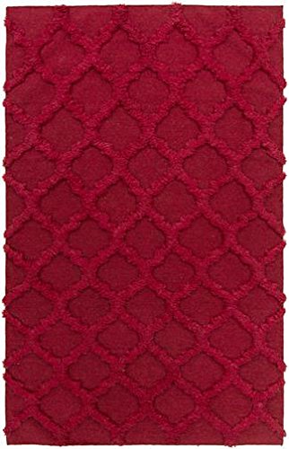 Hand Woven Surya Casual Area Rug 5x8 Feet - Cherry Red Bohemian Style - Perfect for Living Room, Bedroom & Home Decor