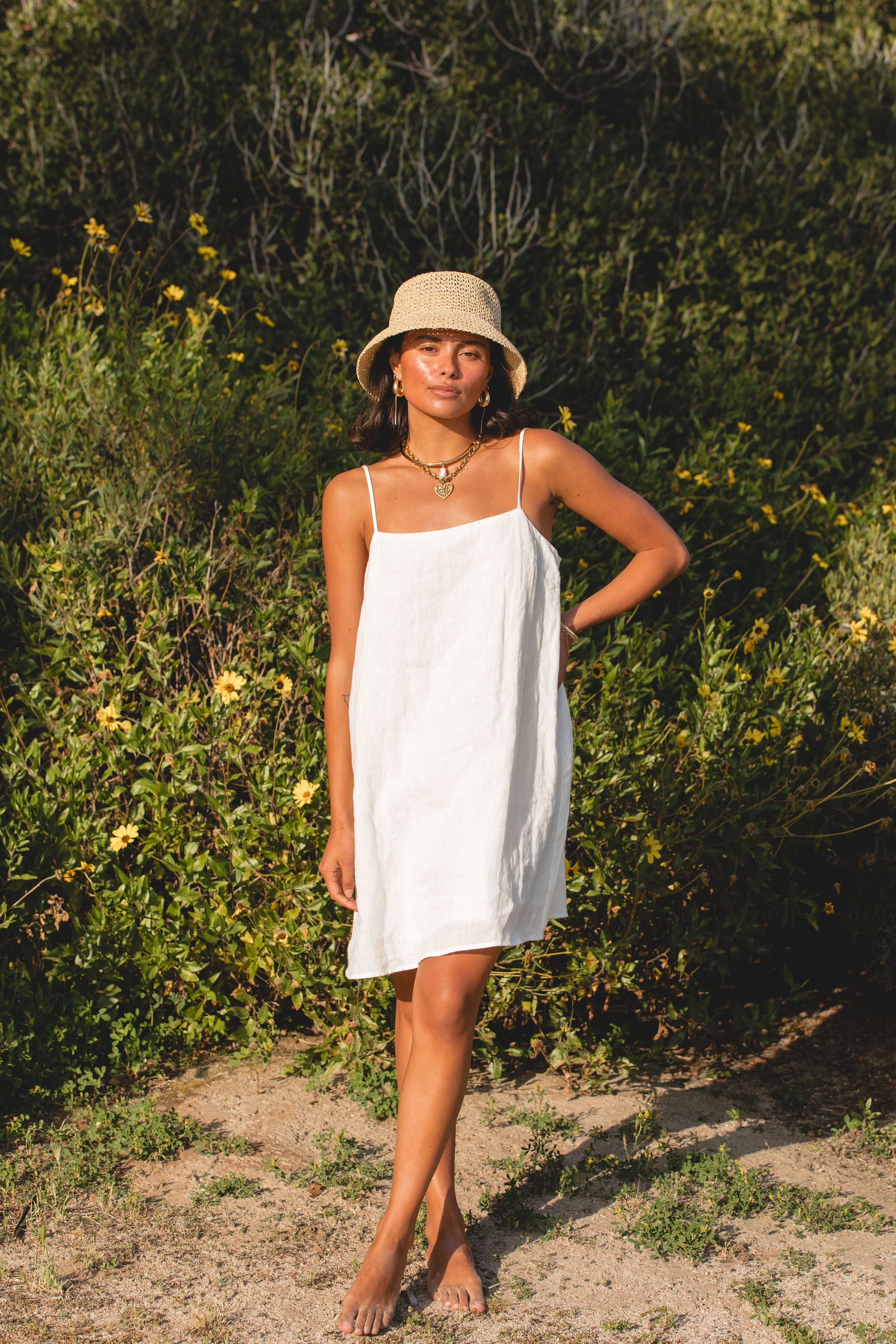 Sicily Linen Mini Dress for Women - Breathable Summer Sundress with Pockets | Perfect for Beach Vacation, Date Night & Casual Outings