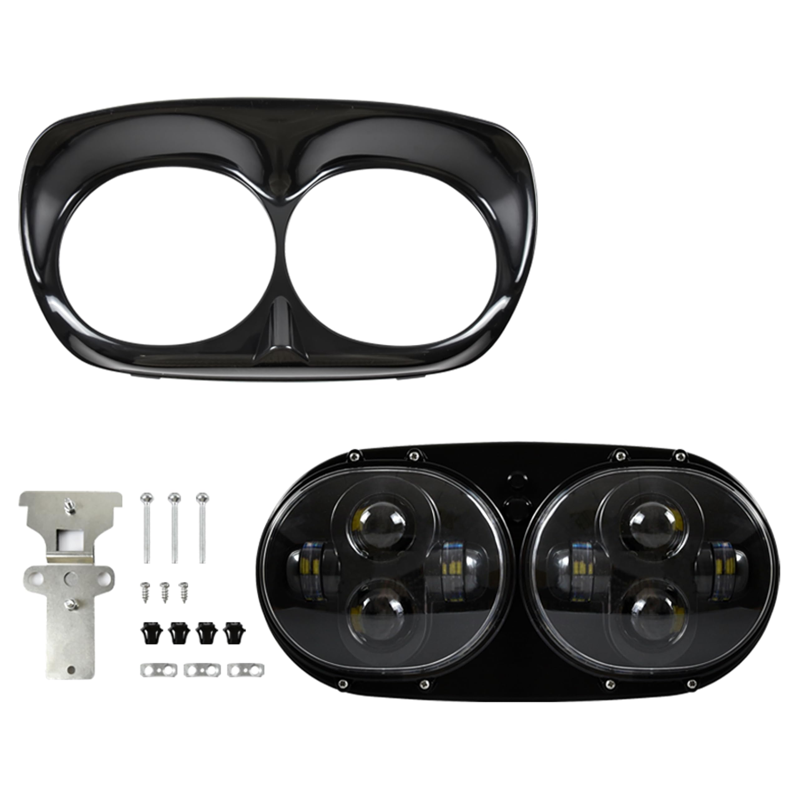 High-Performance Dual LED Headlight Kit for Harley Road Glide 2004-2013 - Bright H4 LED Headlamp with High/Low Beam - Direct Replacement for Road Glide 04-13 Models - Perfect for Night Riding & Enhanced Visibility