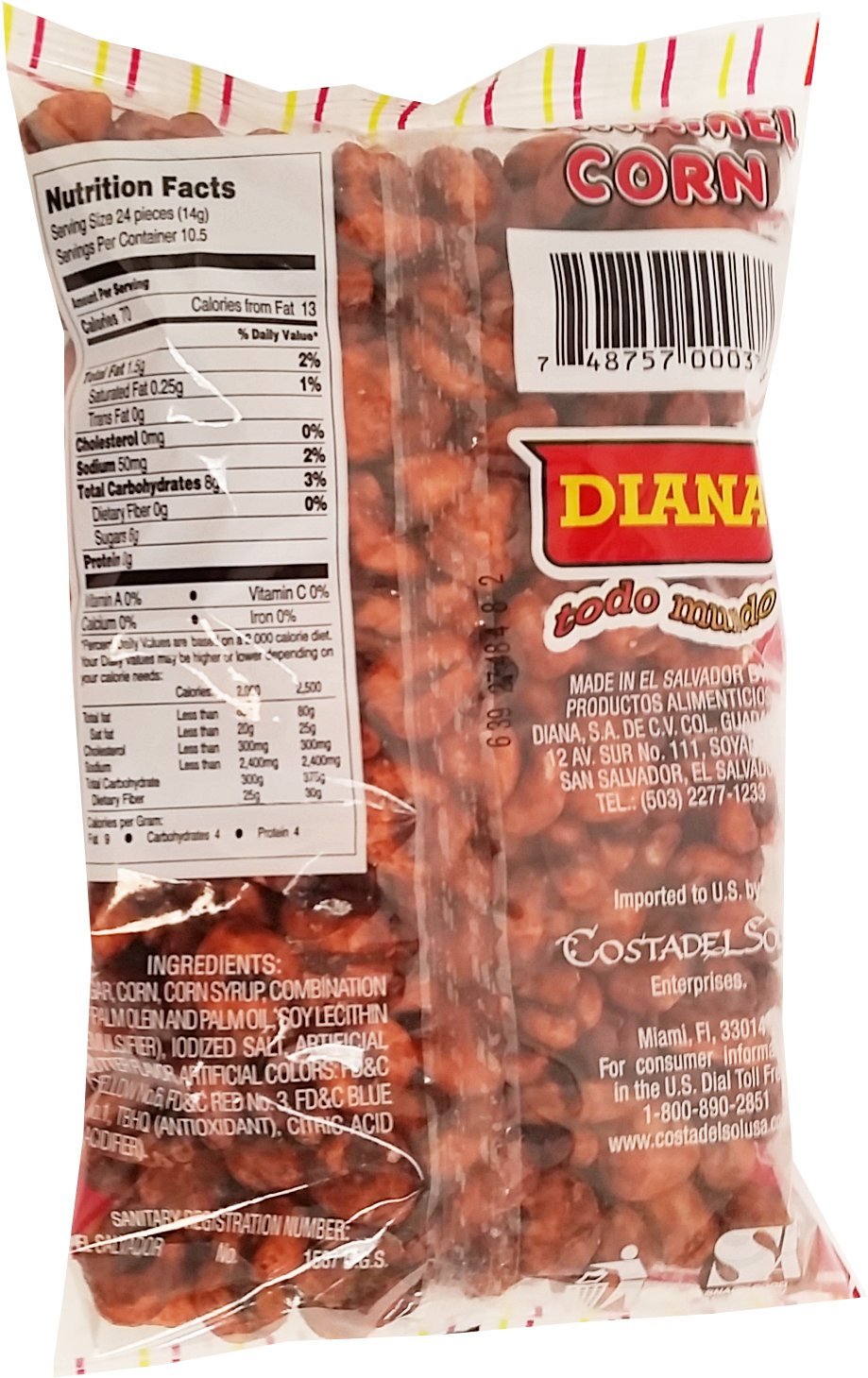 Diana Caramel Corn Snacks 5.18oz (147g) - Sweet Crunchy Gluten-Free Snack for Movie Nights, Road Trips & Office Breaks