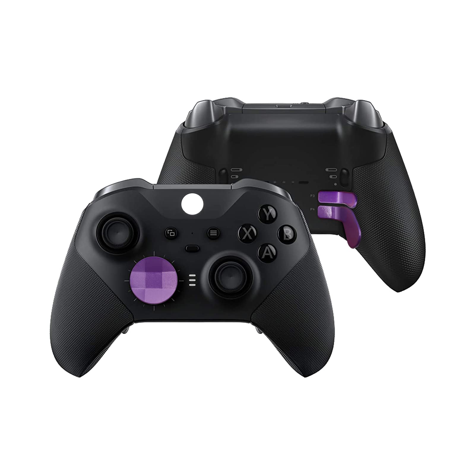 EASEGMER 10-in-1 Replacement Thumbsticks & Accessories Kit for Xbox Elite Controller Series 2 - Includes 4 Interchangeable Joysticks, 4 Paddles, 1 Standard D-Pad (Purple) | Perfect for Gaming, Customization & Controller Repair