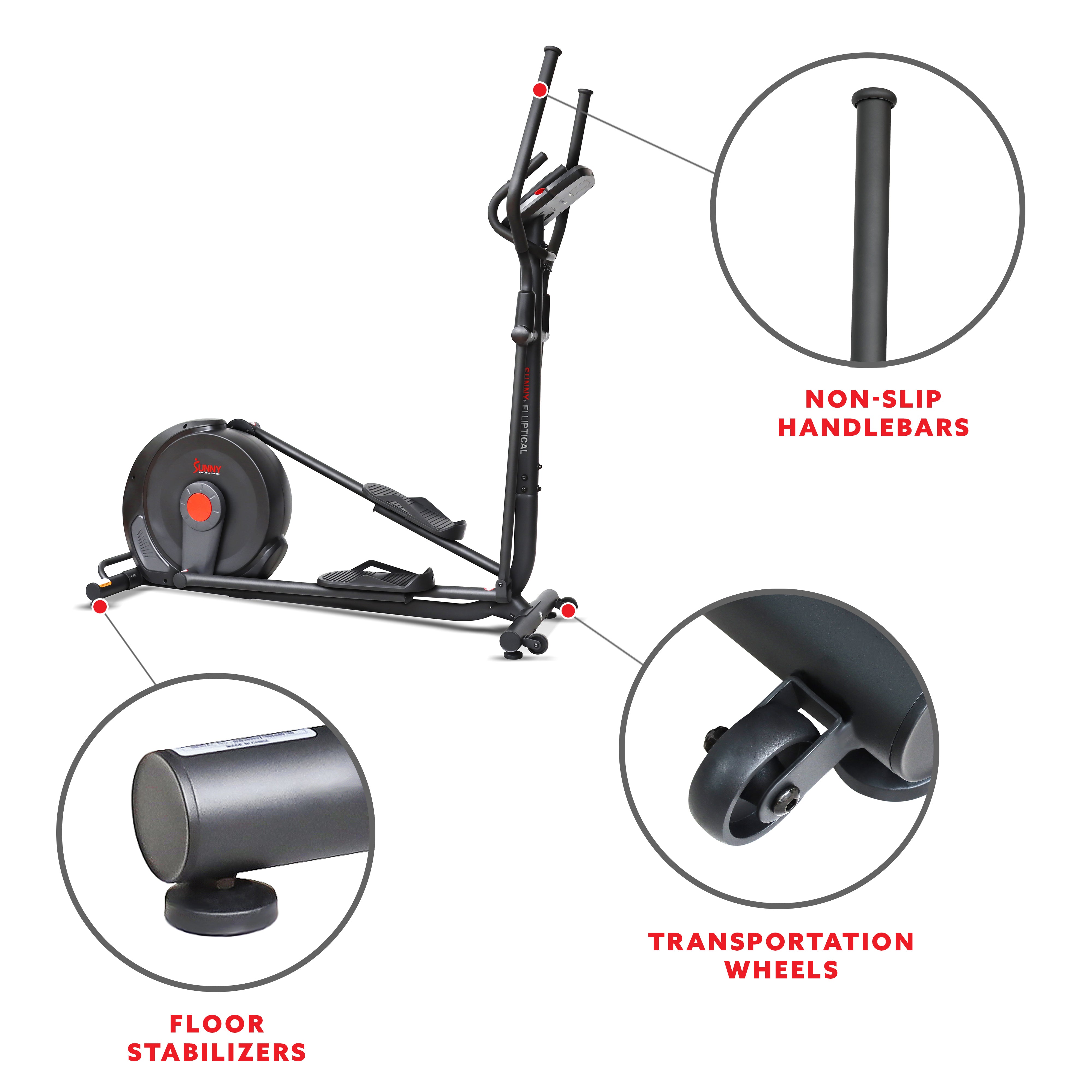 Power Stride Smart Electromagnetic Elliptical Trainer - 18-Inch Adjustable Stride Length for Home Gym Cardio Workouts | Perfect for Small Spaces & Full-Body Training