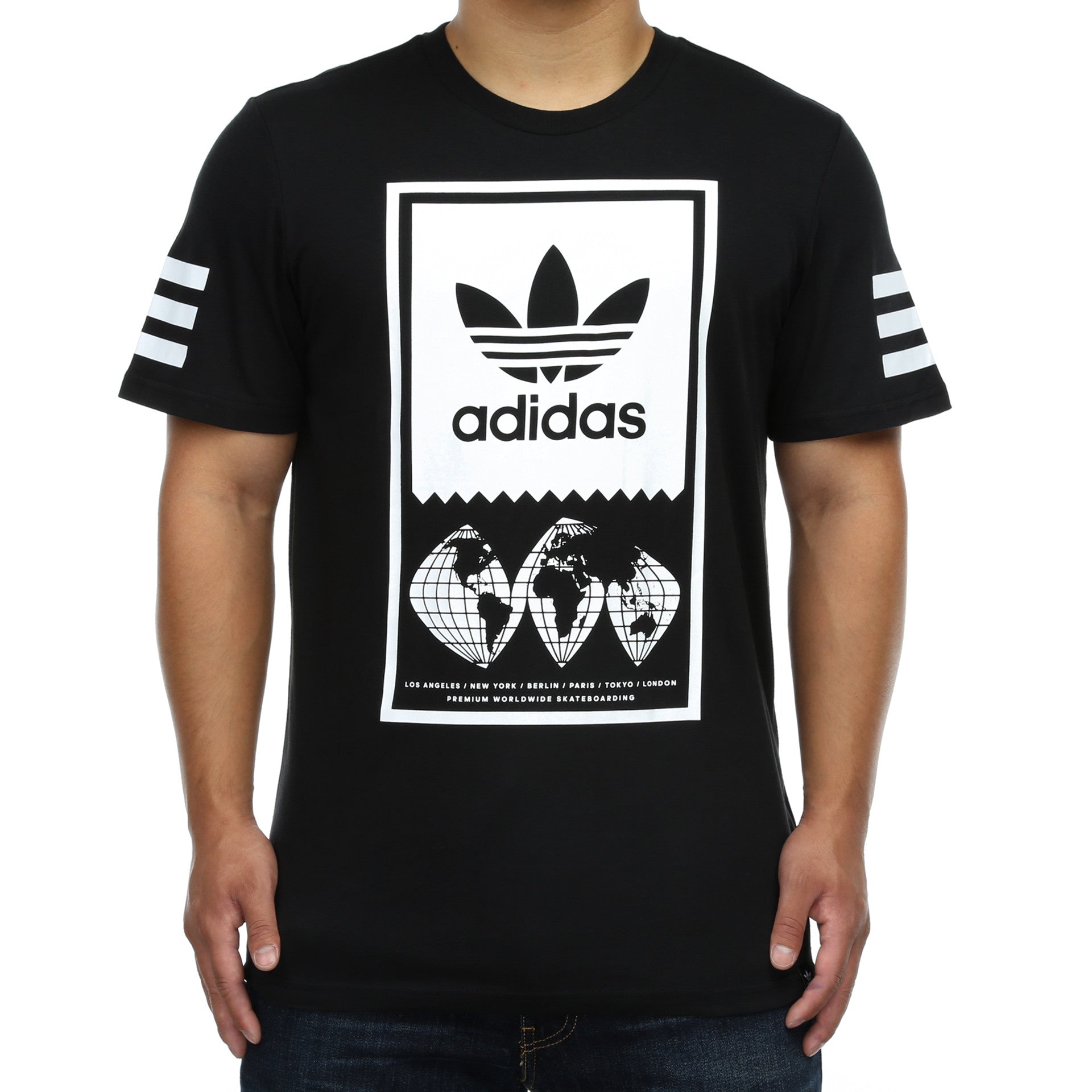 Adidas Skateboarding Global Lockup Tee - Black | Men's Graphic T-Shirt for Skateboarders & Streetwear | Perfect for Casual Wear & Skate Sessions