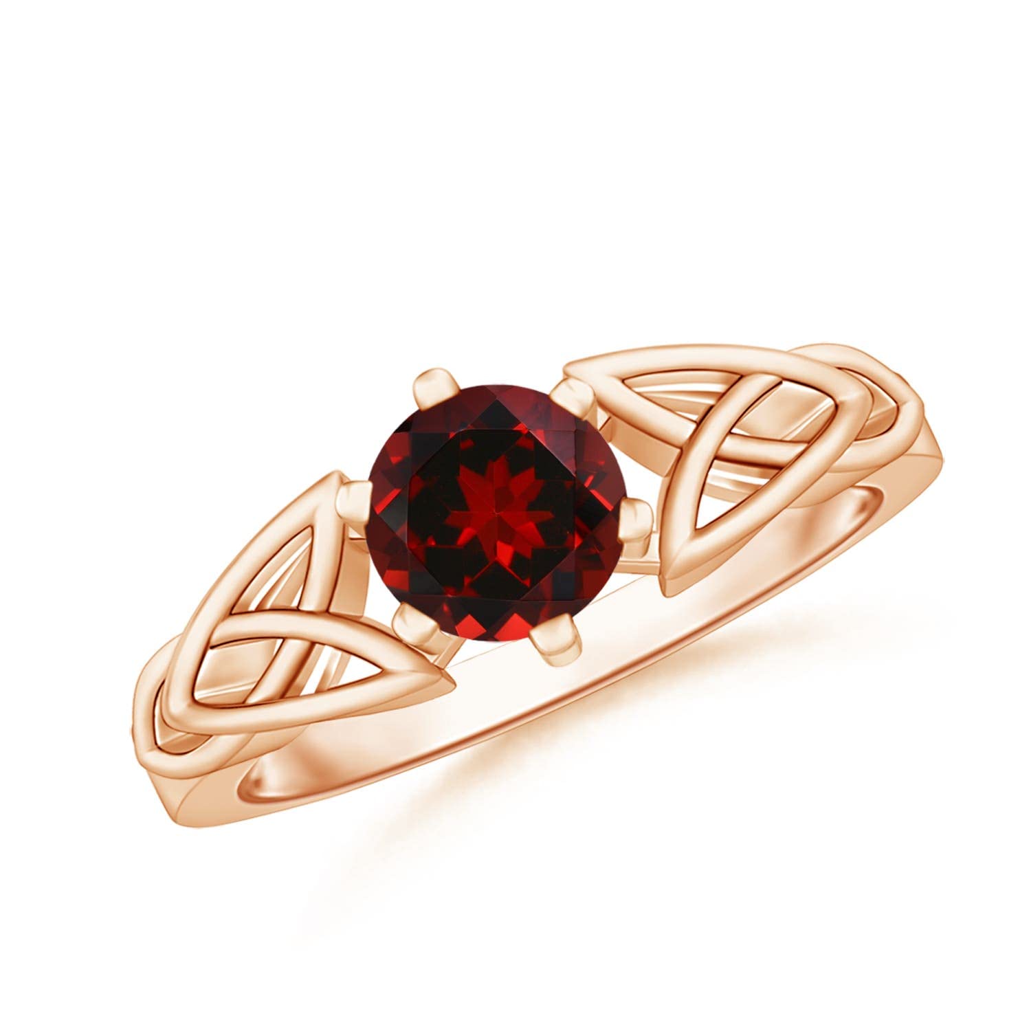 Angara 14K Solid Gold/Platinum Natural Garnet Solitaire Ring for Women | January Birthstone Jewelry Gift for Her | Birthday, Wedding, Anniversary & Engagement Rings | Perfect for Everyday Wear, Date Nights & Special Occasions