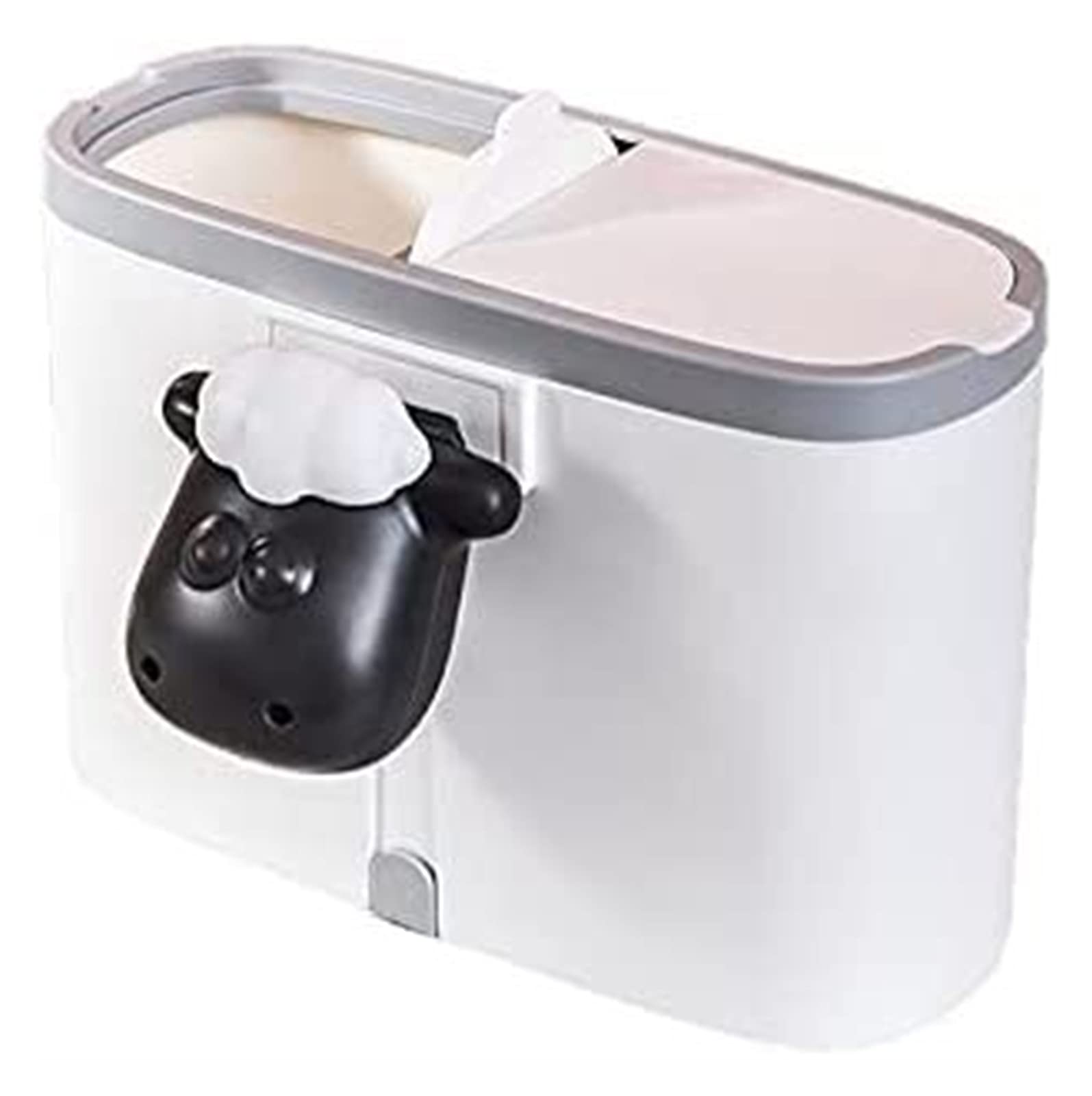 Cute Ninja Press-Type Lid Trash Can - Small Desktop Garbage Bin for Kitchen, Office, Study, Dresser & Bedside | Compact Waste Basket with Creative Design for Home & Workspaces