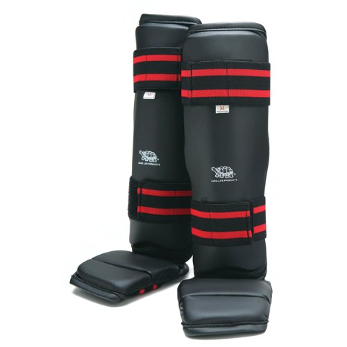 Kids Vinyl SHIN & Instep Guard - Black Soccer Shin Guards for Youth - Perfect for Training & Matches