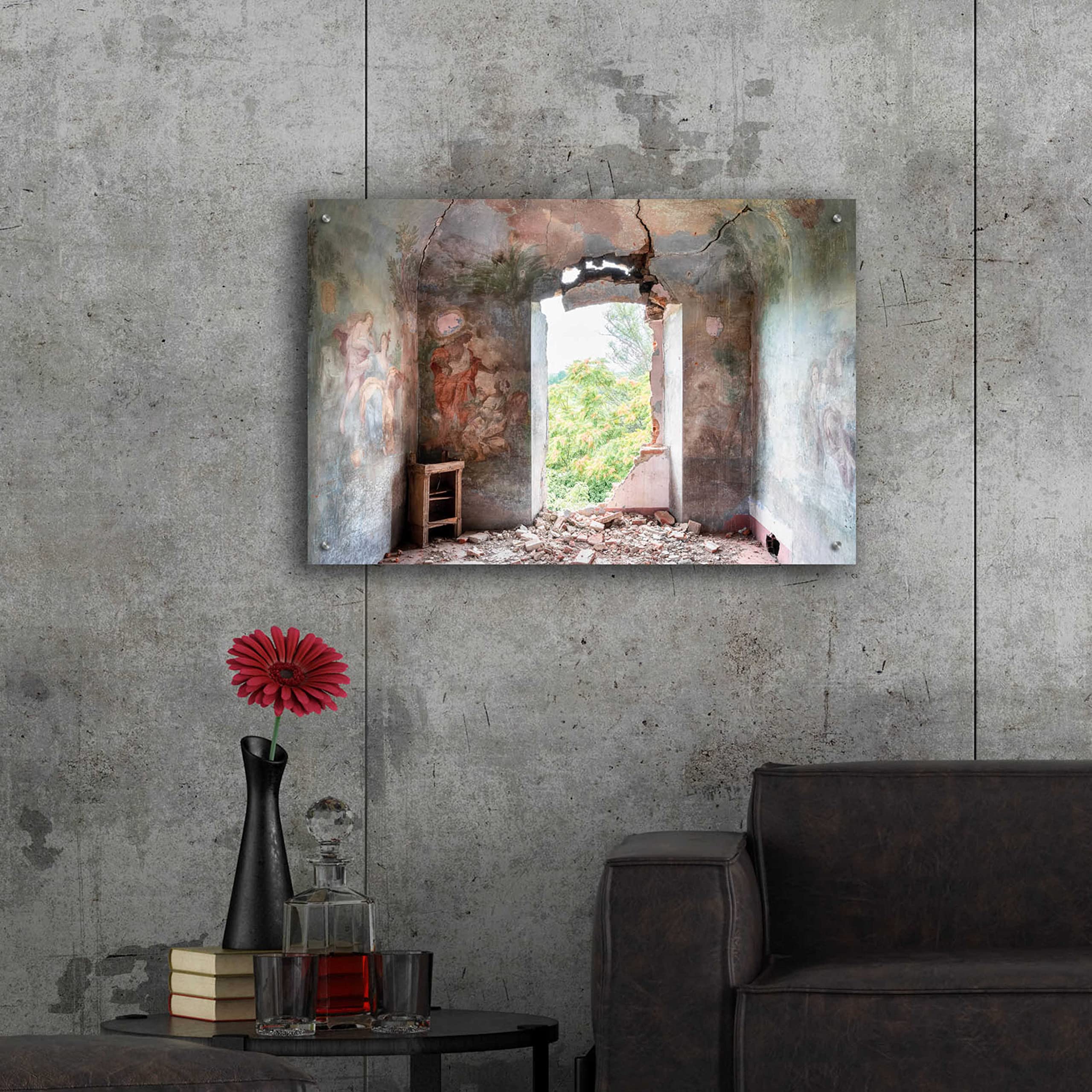 Roman Robroek 'Crack in The Wall' Acrylic Glass Wall Art - 36x24 Inches Modern Abstract Painting for Living Room, Bedroom & Office Decor