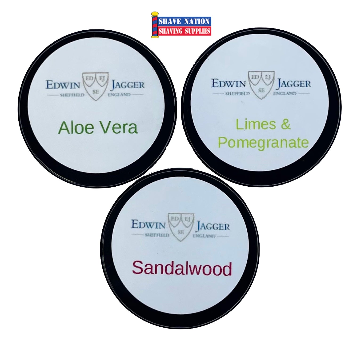 Edwin Jagger Shaving Cream Sampler Set - 6 Premium Shaving Creams for Men, Smooth & Hydrating Shave, Travel Size - Perfect for Gifts, Home Use & Barber Shops