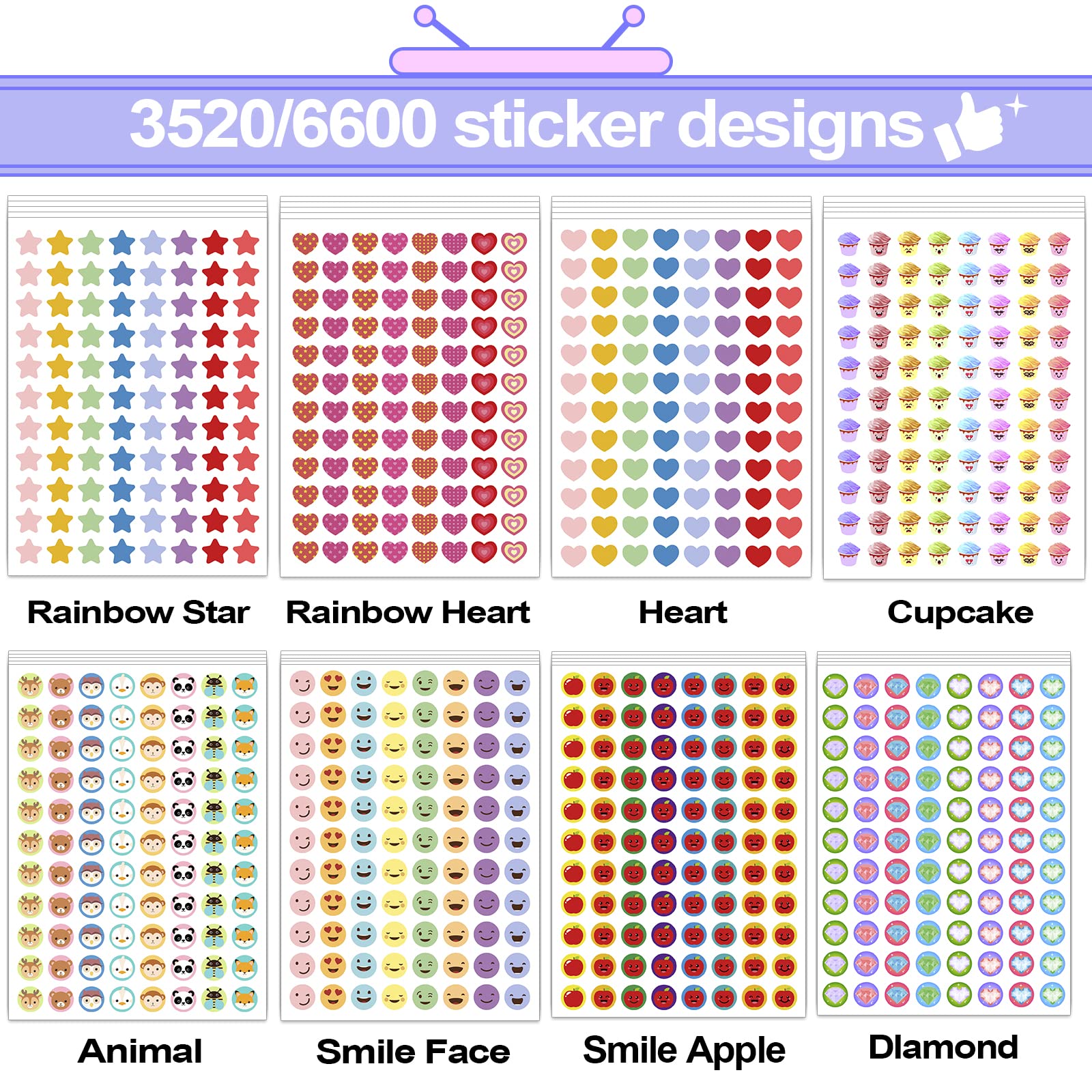 6600Pcs Teacher Reward Stickers - Colorful Star & School Stickers for Classroom Incentives, Student Motivation & Teacher Supplies - Perfect for Elementary, Preschool & Homeschool Rewards