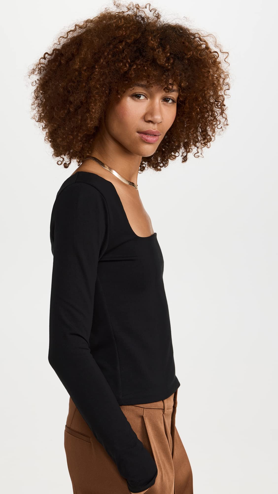 Vince Women's Long Sleeve Square Neck Top - Elegant Casual Blouse for Work, Date Night & Everyday Wear | Soft Stretch Fabric, Flattering Fit | Perfect for Office, Dinner Outings & Weekend Errands