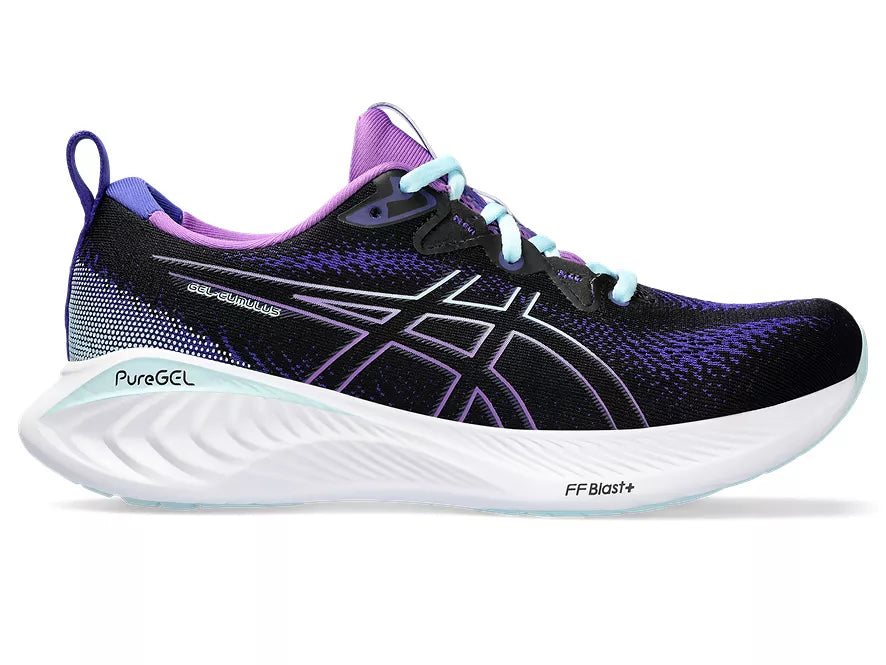 ASICS Gel Cumulus 25 Women's Running Shoes - Black/Aquamarine (B Width) | Cushioned Road Running Sneakers for Women | Perfect for Marathon Training, Jogging & Gym Workouts
