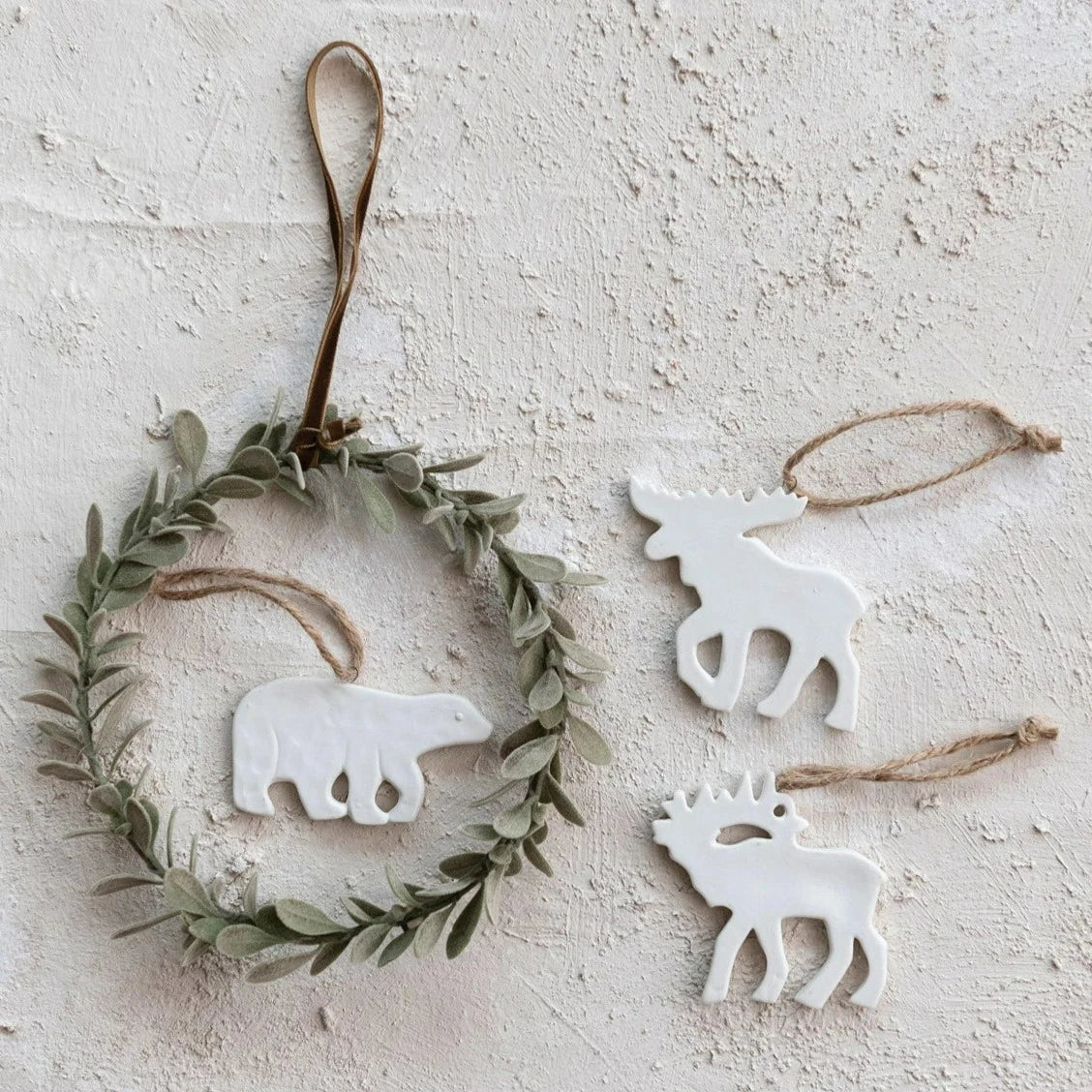 Beautiful Flocked Wreath Ornament for Christmas Tree Decorations - Perfect for Holiday Home Decor, Front Door, and Fireplace Mantel