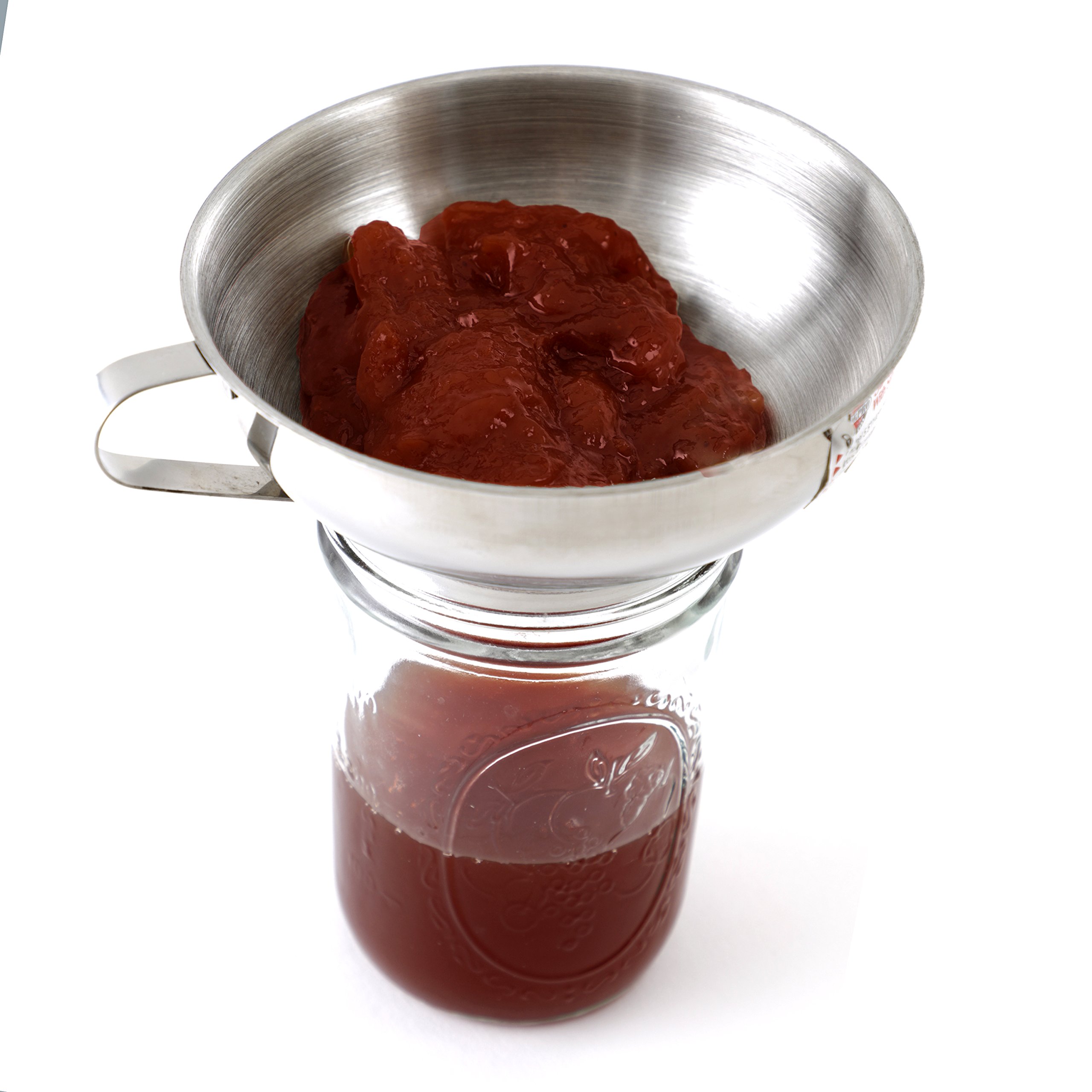 Norpro Stainless Steel Wide Mouth Funnel with Silicone Strainer - Kitchen Essential for Canning, Bottling & Oil Pouring - Perfect for Home Brewing, Baking & DIY Projects