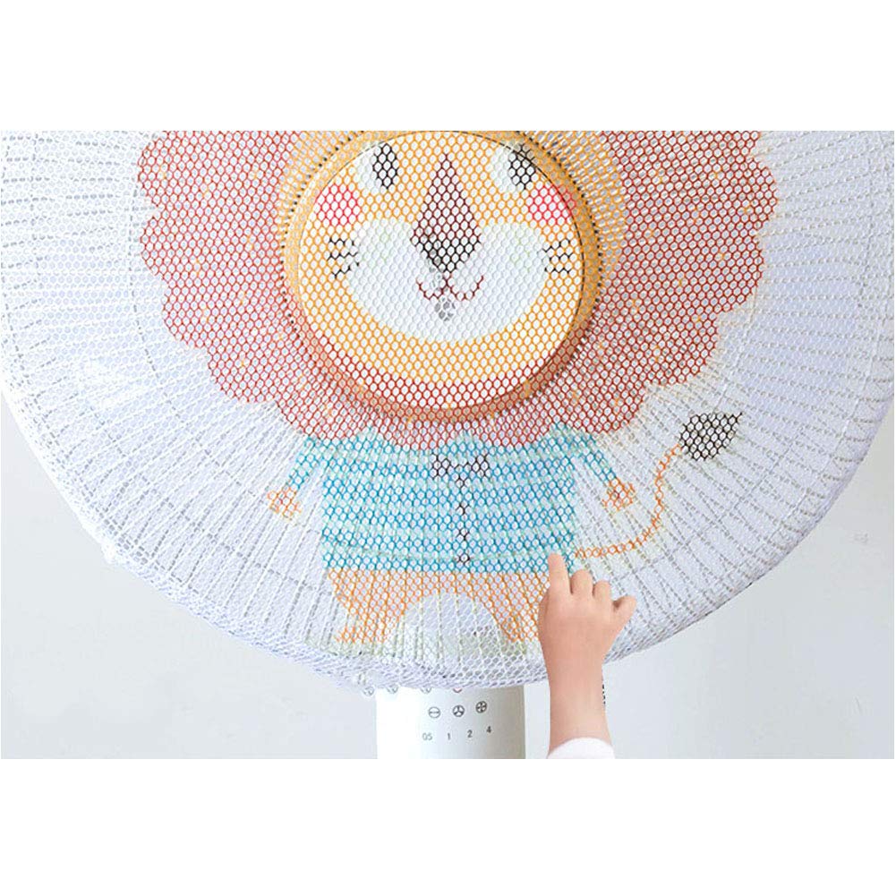 2 Pack Cute Cartoon Fan Dust Cover - Washable & Dustproof Safety Net with Finger Protector for Kids, 18 Inch (A01) - Perfect for Home, Office, and Nursery Use