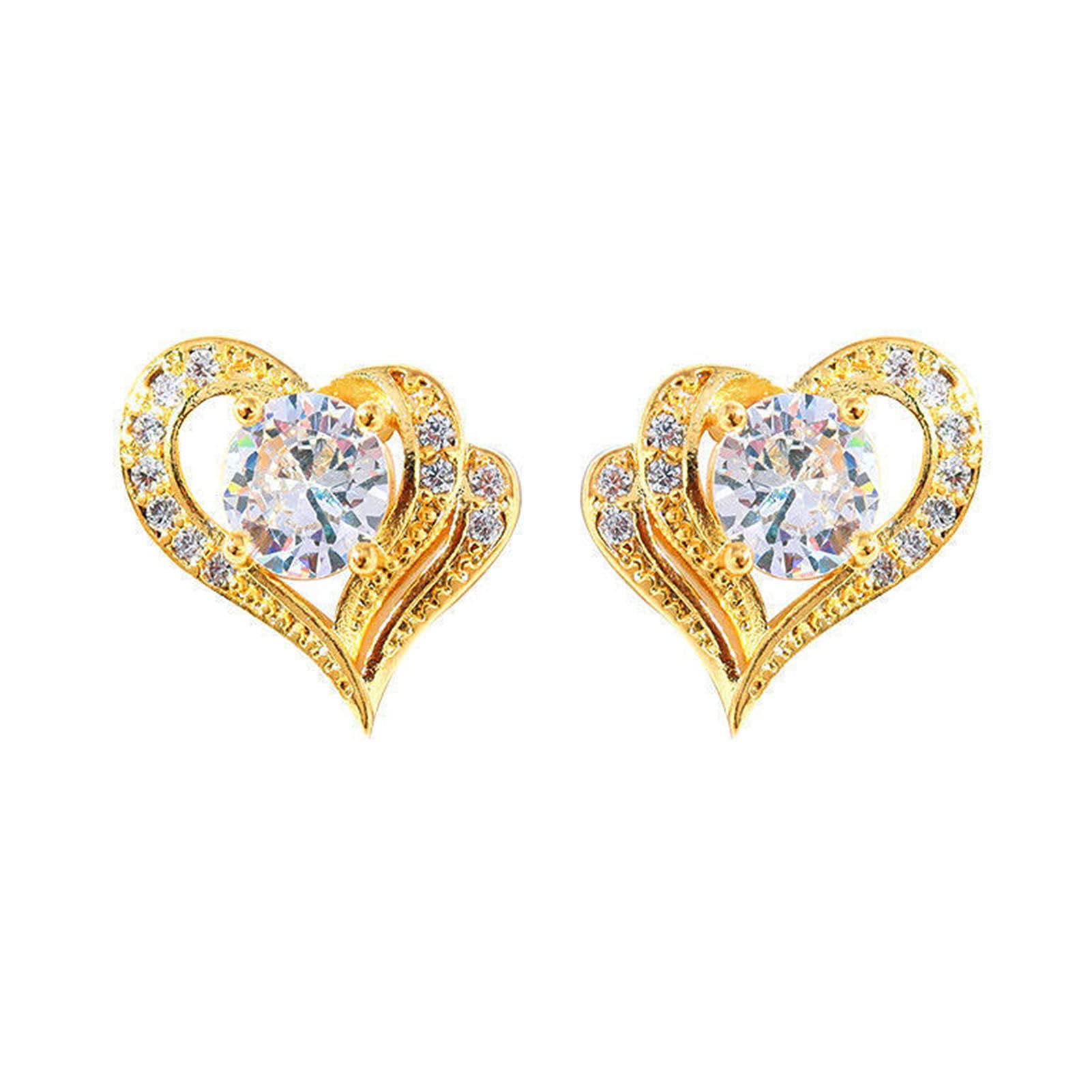 Adonpshy Heart-Shaped Earrings for Women - Fashion Alloy Stud Earrings - Perfect Gift for Parties, Date Nights & Special Occasions