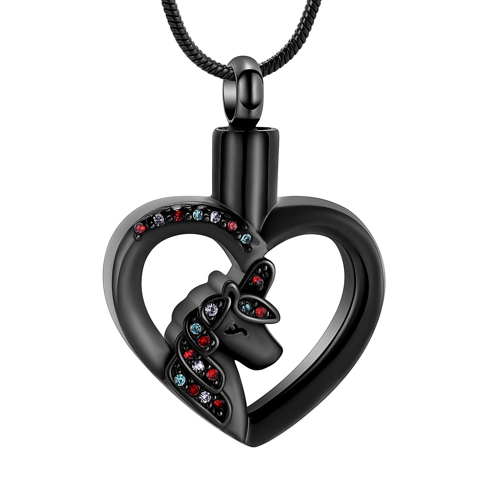 Stainless Steel Unicorn Heart Urn Necklace for Ashes - Cremation Jewelry for Women, Keepsake Locket Pendant - Perfect for Memorial Gifts & Remembrance Jewelry