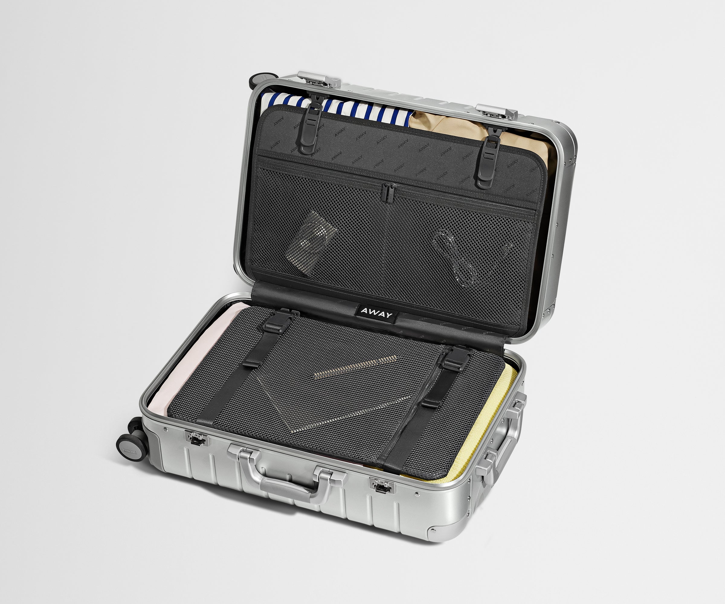 Premium Aluminum Carry-On Luggage in Silver - Lightweight & Durable Suitcase for Business Travel & Weekend Getaways