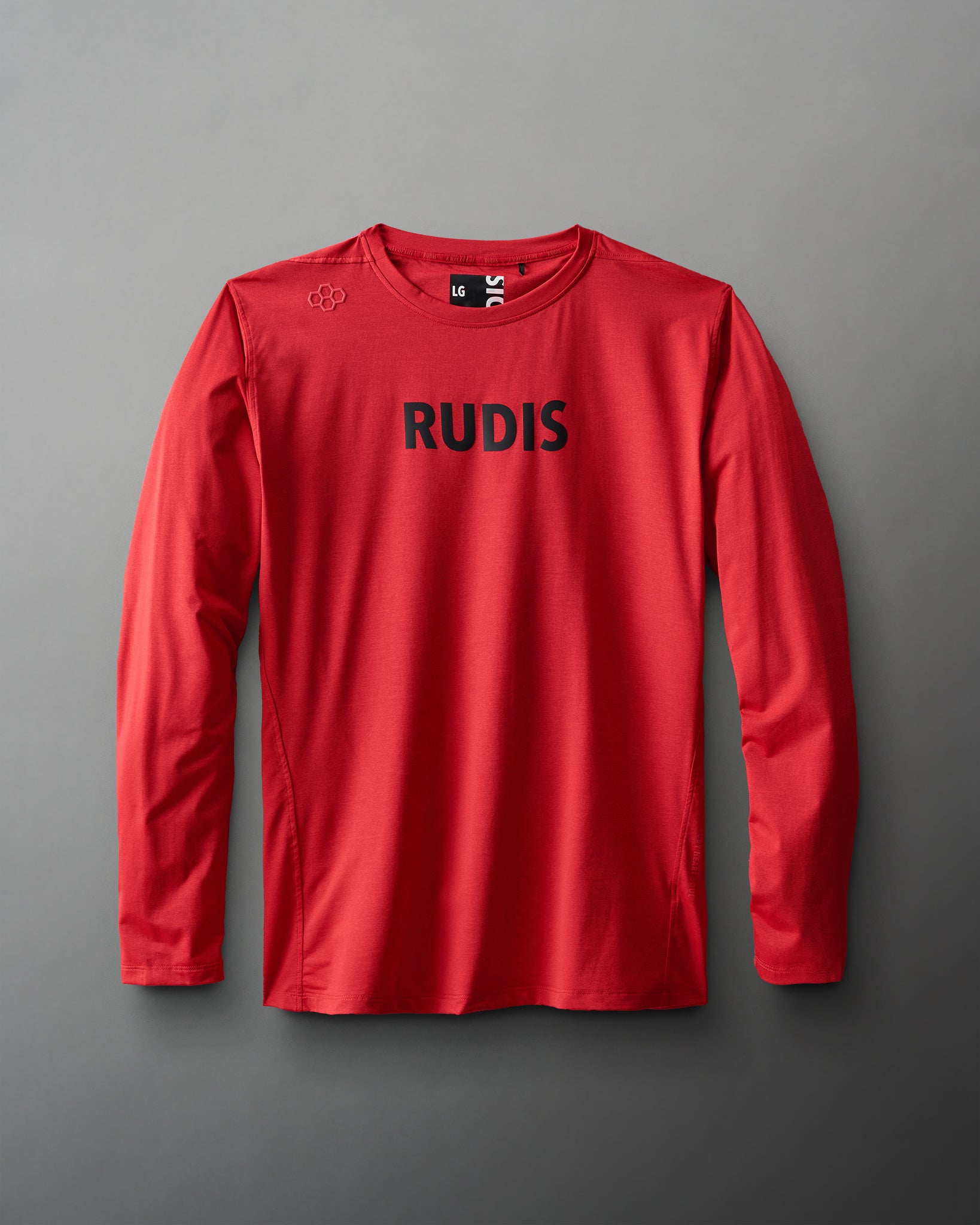 RUDIS Wordmark Performance Heather Long Sleeve T-Shirt for Wrestling & Training - Comfortable Workout & Gym Apparel for Athletes