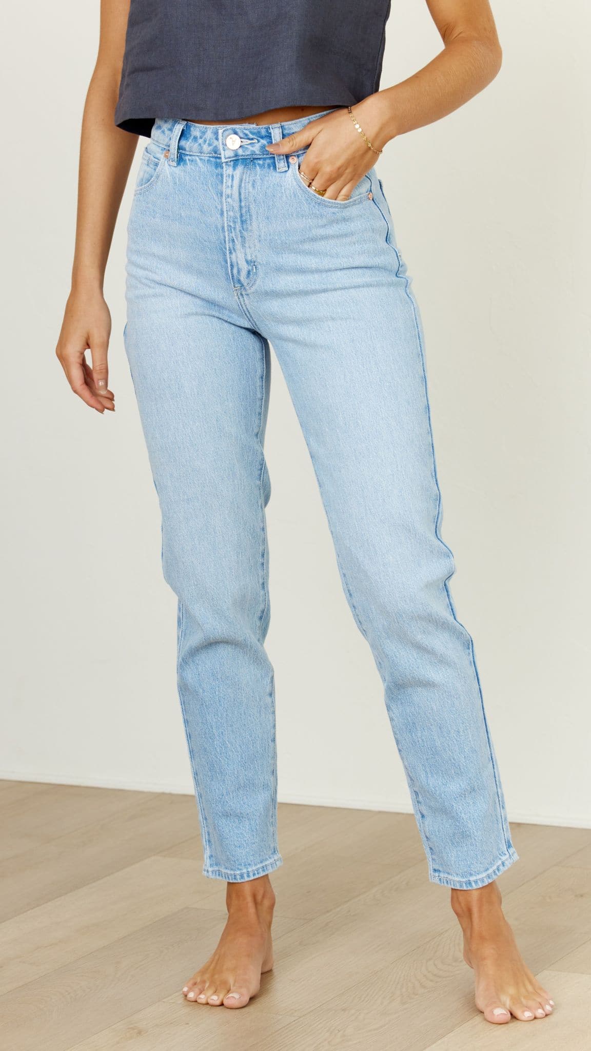 Abrand Women's High Waist Slim Fit Jeans - 94% Cotton Stretch Denim Pants for Casual Wear & Everyday Outfits