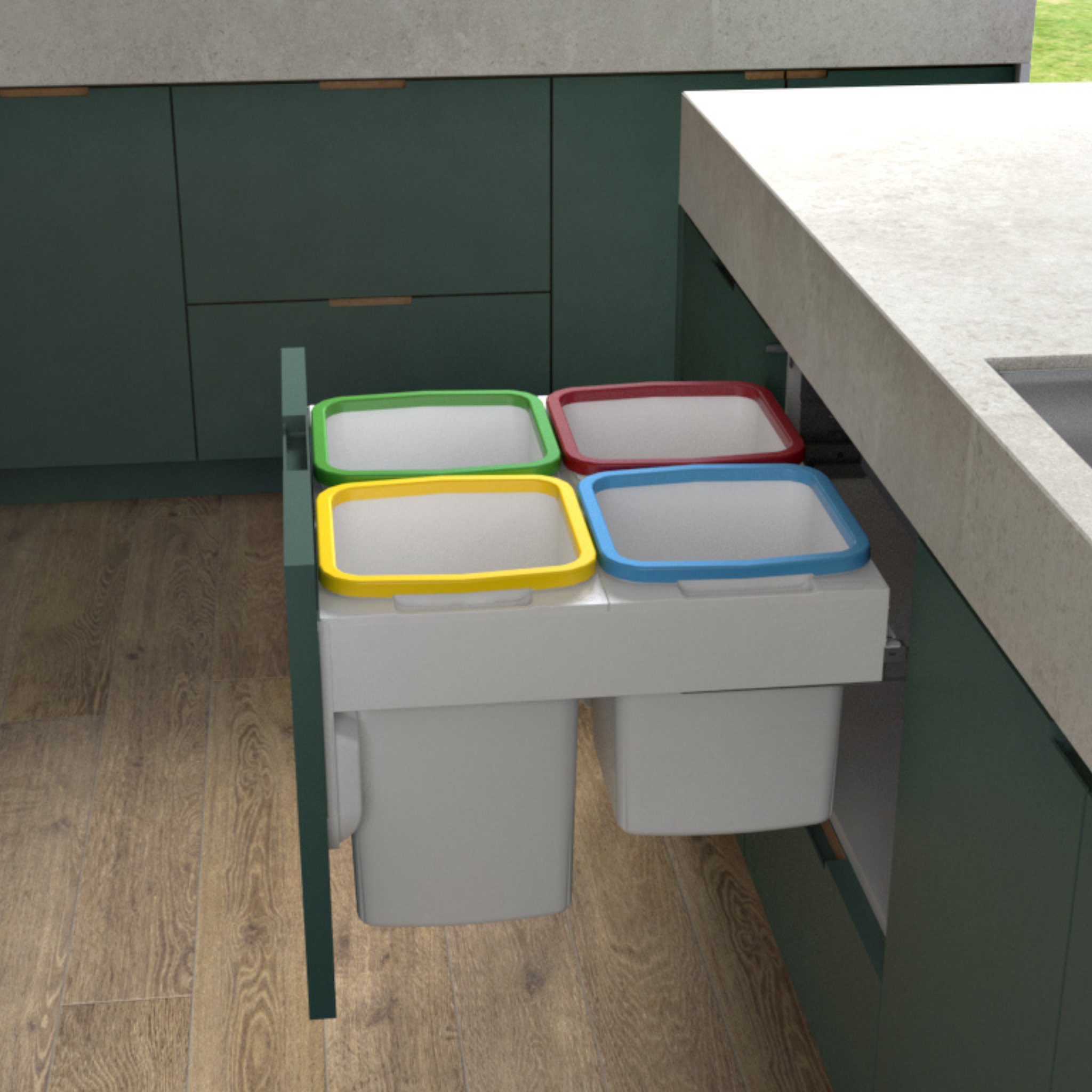 Hideaway Colored Liner Holders for Trash Cans - Discreet Waste Bin Accessories for Kitchen, Bathroom & Office Organization