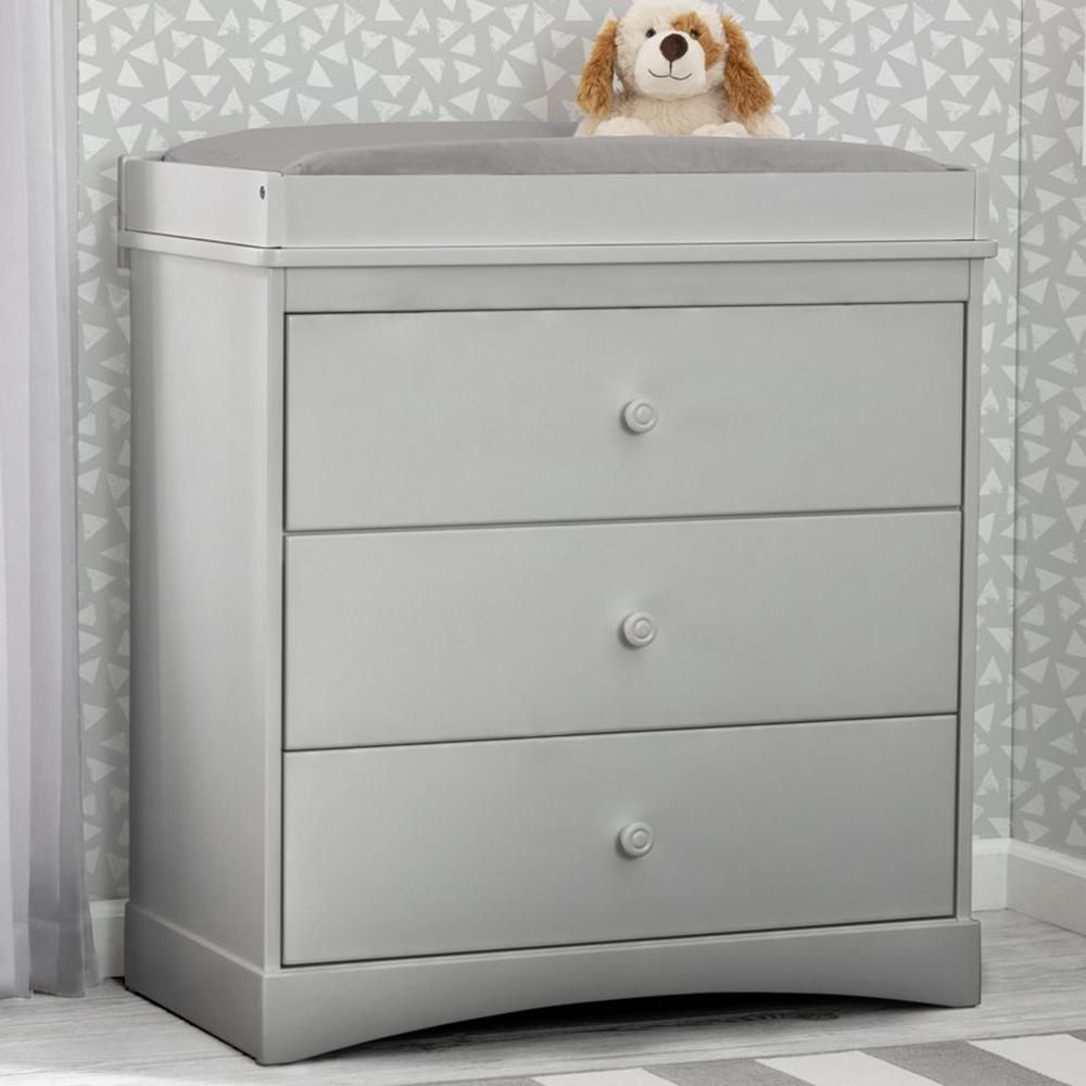 Sutton 3-Drawer Baby Dresser with Changing Table Top - Nursery Storage Solution for Diapers, Clothes & Essentials