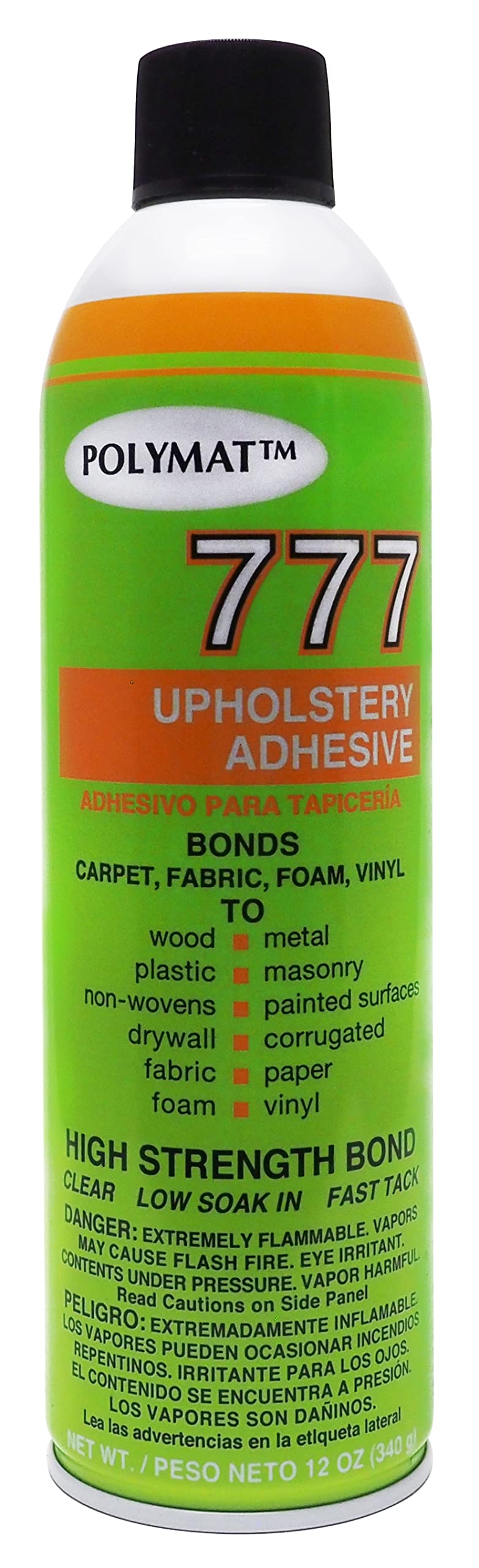 Polymat 777 Spray Glue - Multipurpose Strong Adhesive for Laminates, Wood, Fabric & Crafts | Quick-Drying Aerosol Spray for DIY Projects & Home Repairs