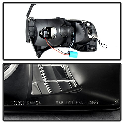 XTUNE LED Halo Headlights for Dodge Ram 1500 (1994-2001) - Black/Smoked Lens - Durable Aftermarket Replacement with Bright Halo Rings - Perfect for Night Driving & Off-Road Adventures