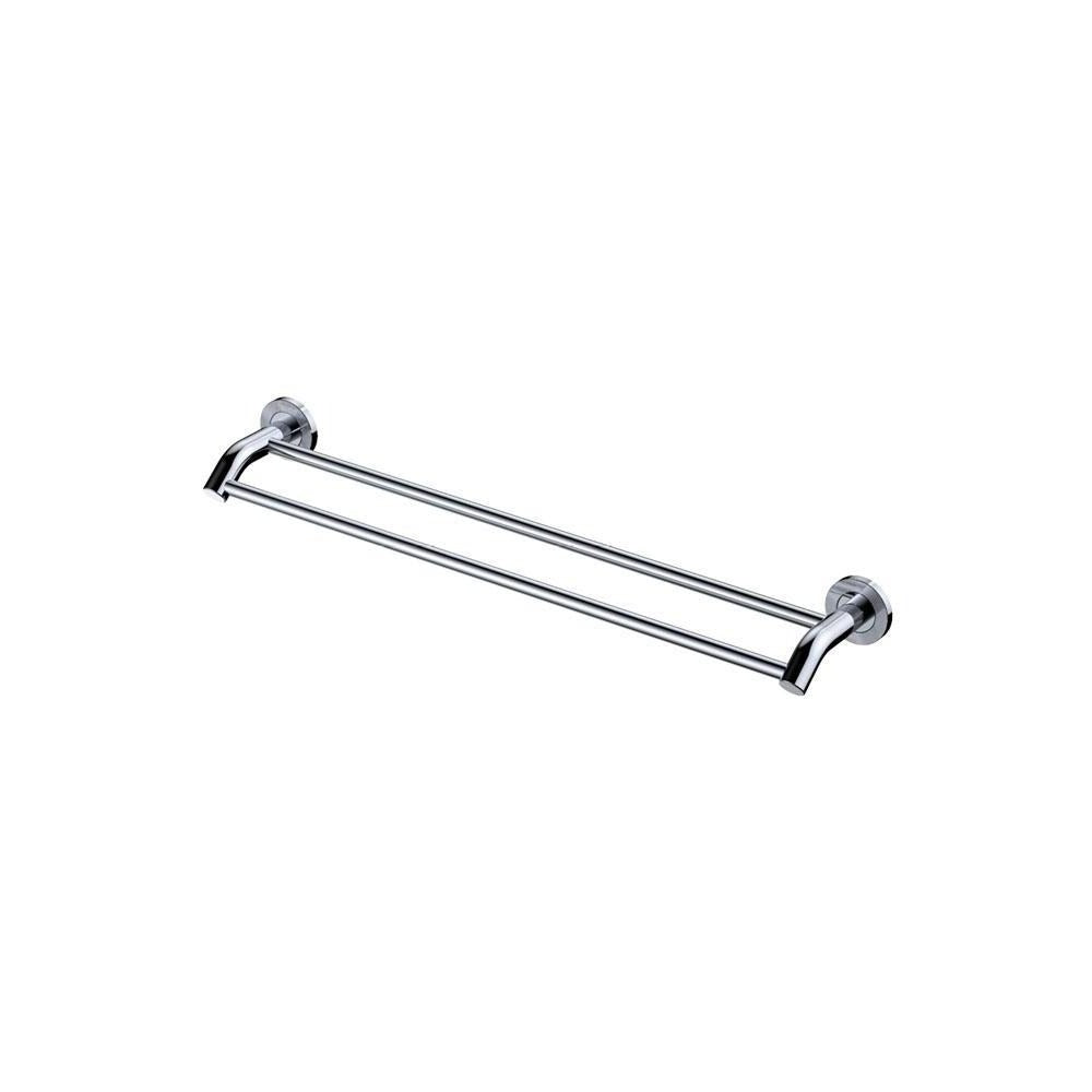 Fienza Axle Double Towel Rail 600mm Chrome - Heavy Duty Bathroom Towel Holder for Showers, Bathrooms & Spa - 8310860