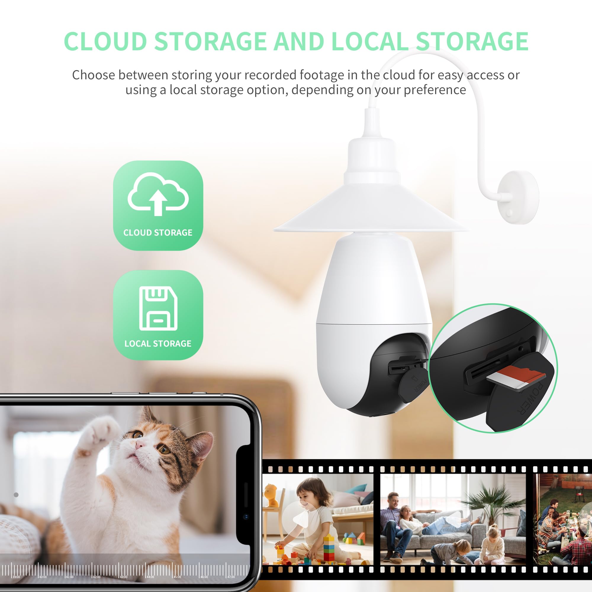 2K HD WiFi Weatherproof Light Bulb Security Camera - 360° Wireless Outdoor & Indoor Dome Camera for Home Surveillance, Smart Light Socket Camera with Night Vision - Perfect for Porch, Garage, Backyard Security Monitoring