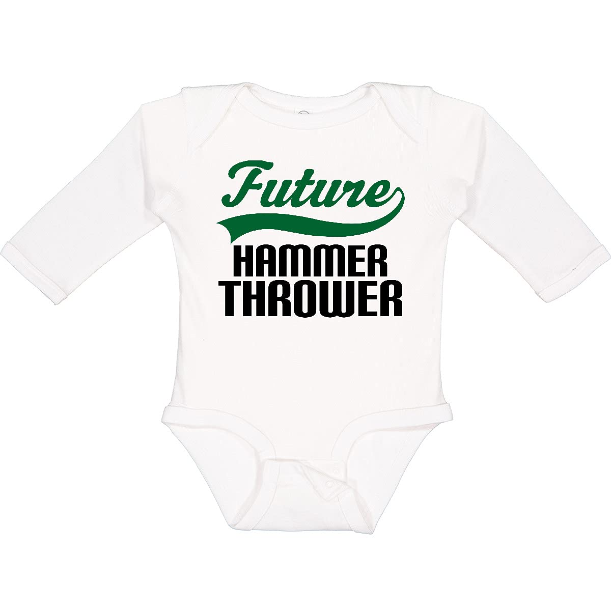 Inktastic Future Hammer Thrower Long Sleeve Baby Bodysuit - Soft Cotton Infant Romper for Boys & Girls - Perfect for Sports Enthusiasts, Gym Playdates & Athletic-Themed Photoshoots