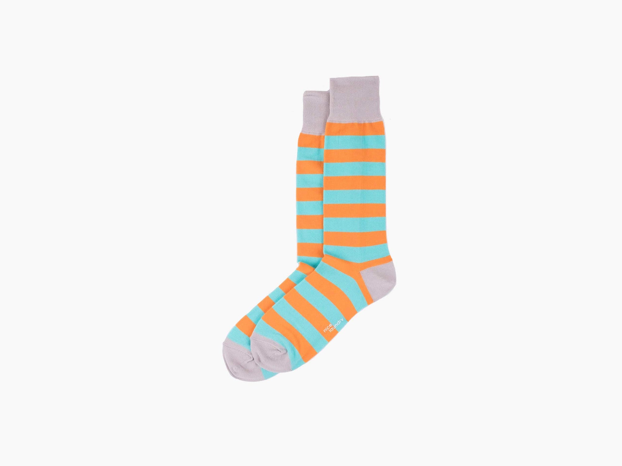 Ripe Stripe Teal and Orange Striped T-Shirt for Men - Casual Comfort Fit Cotton Shirt for Everyday Wear, Gym, and Outdoor Activities
