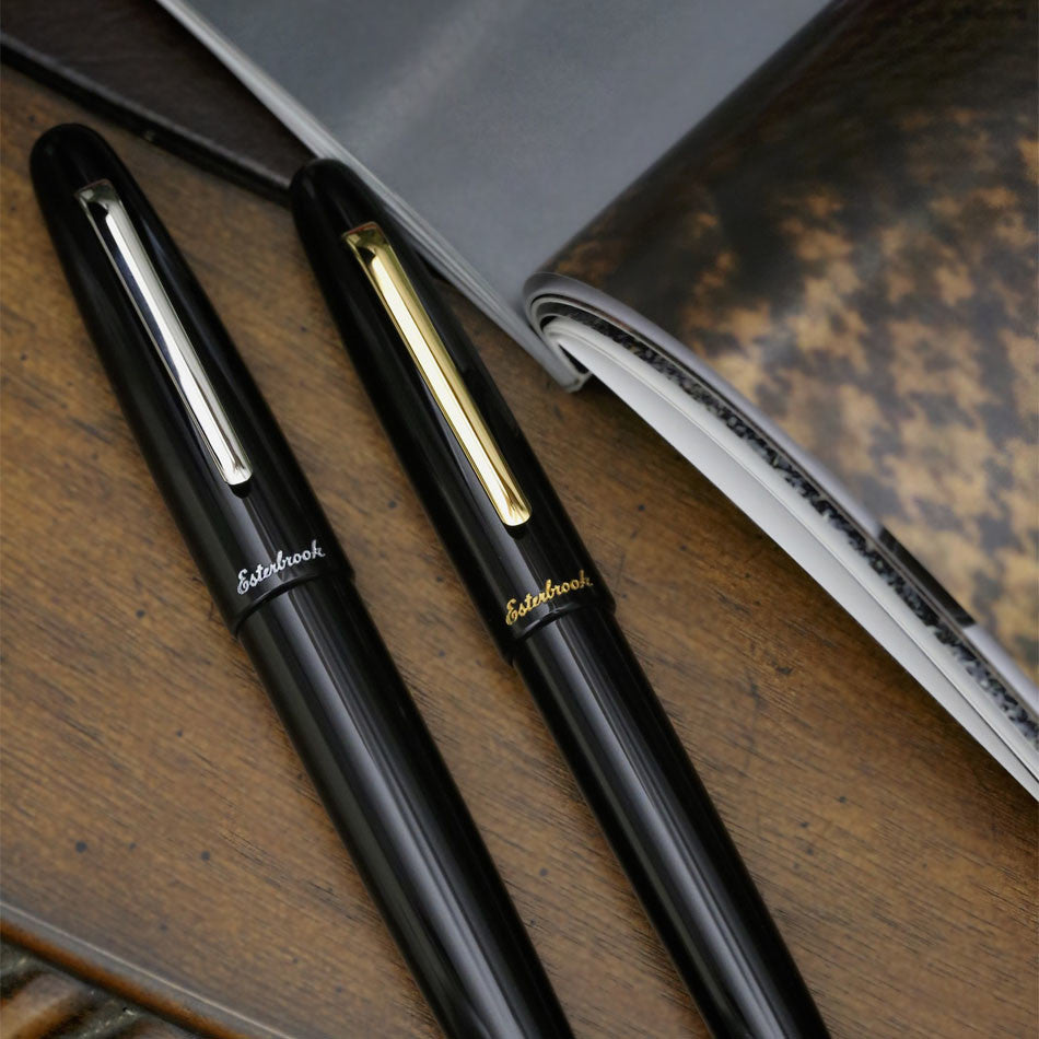 Esterbrook Estie Rollerball Pen - Premium Ebony Wood with Gold Trim - Perfect for Office, Journaling & Gift Giving