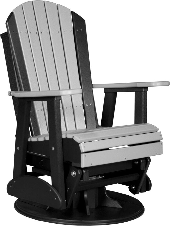 LuxCraft 2-Foot Adirondack Swivel Glider Chair - Outdoor Patio Rocking Chair for Garden, Deck, Porch & Backyard Relaxation