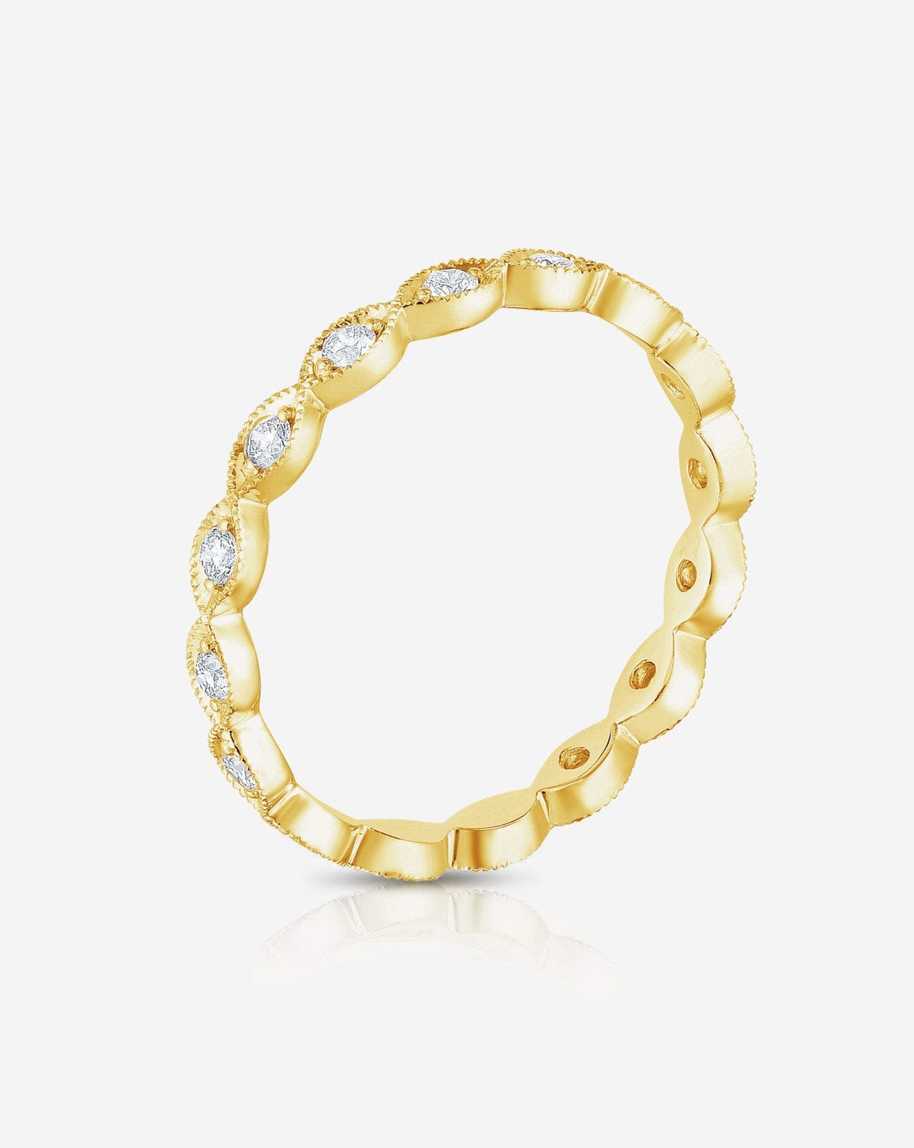 Elegant Autumn Eternity Band Ring - 14K Gold or Sterling Silver Stackable Wedding Band for Women - Perfect for Fall Weddings, Anniversaries & Everyday Layering Jewelry