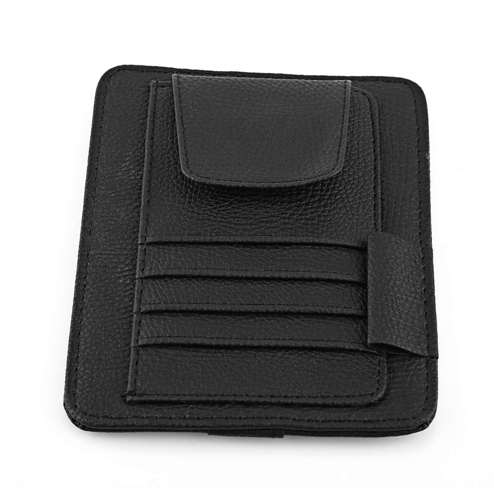 Car Sun Visor Organizer - Black Storage Pouch for Cards & Glasses | Perfect for Road Trips