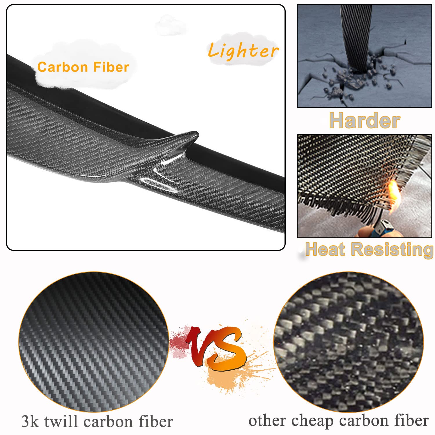 Carbon Fiber Trunk Spoiler for Jaguar XE Sedan 2015-2018 | High Kick Rear Boot Lid Wing Lip | Car Styling & Aerodynamic Upgrade | Perfect for Street Racing & Show Car Customization