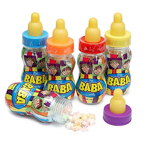 Baba Blue Candy Filled Baby Bottles - Jumbo 20-Pack (1.41oz Each) - Fun Party Favors for Baby Showers, Birthdays & Gender Reveals - Sweet Treats for Kids & Adults